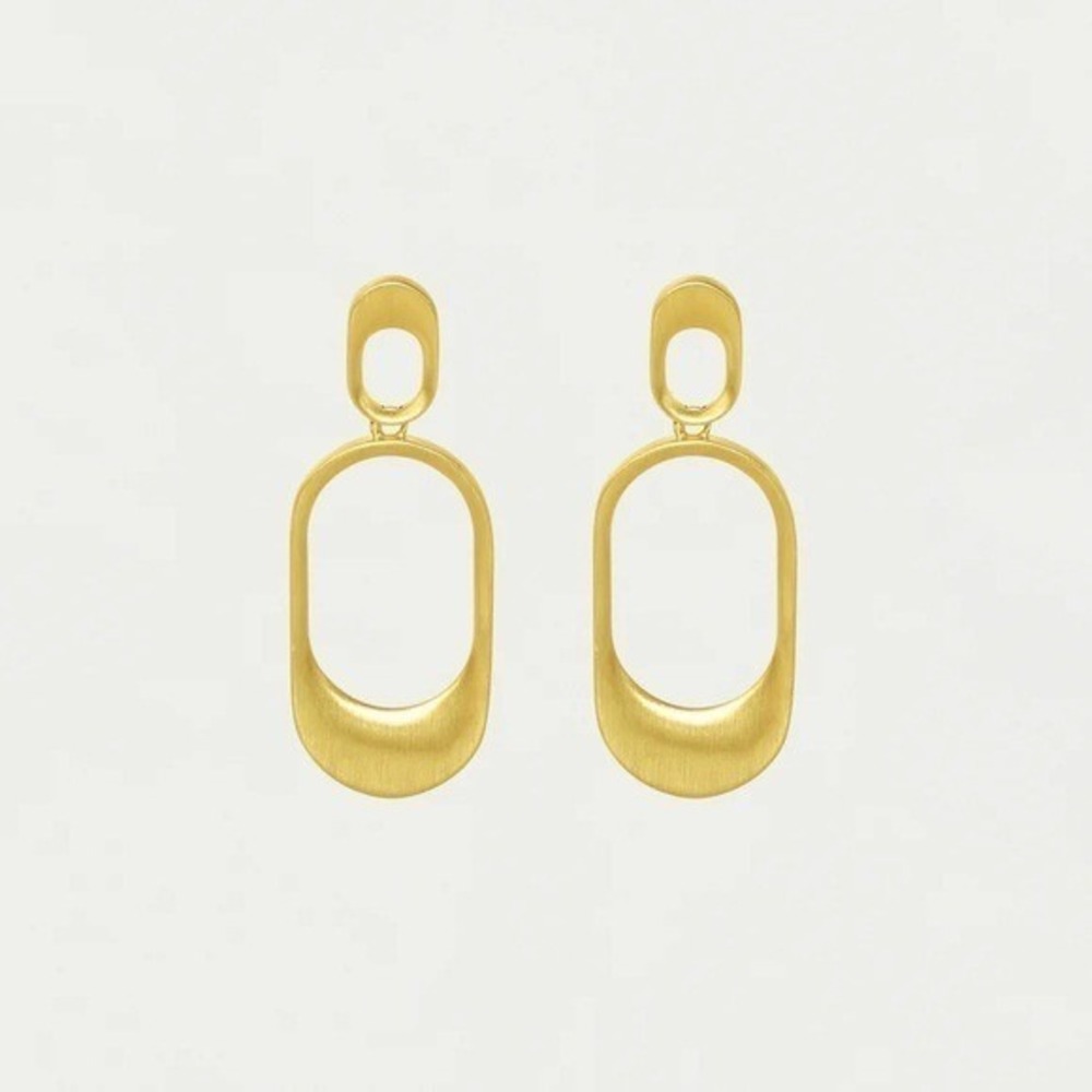 Dean Davidson Form Drop Earrings Gold Brushed Matte Geometric E1067-G NEW
